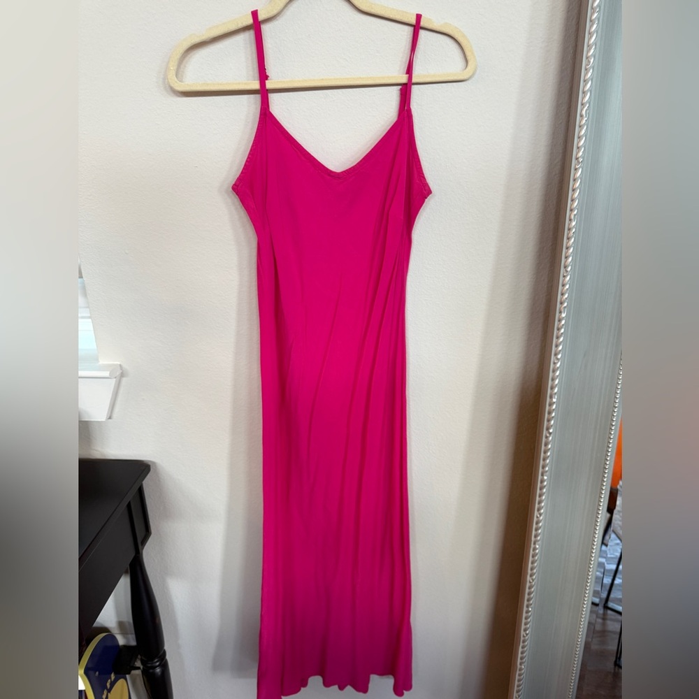 EUC LOFT Vibrant Pink Maxi Dress